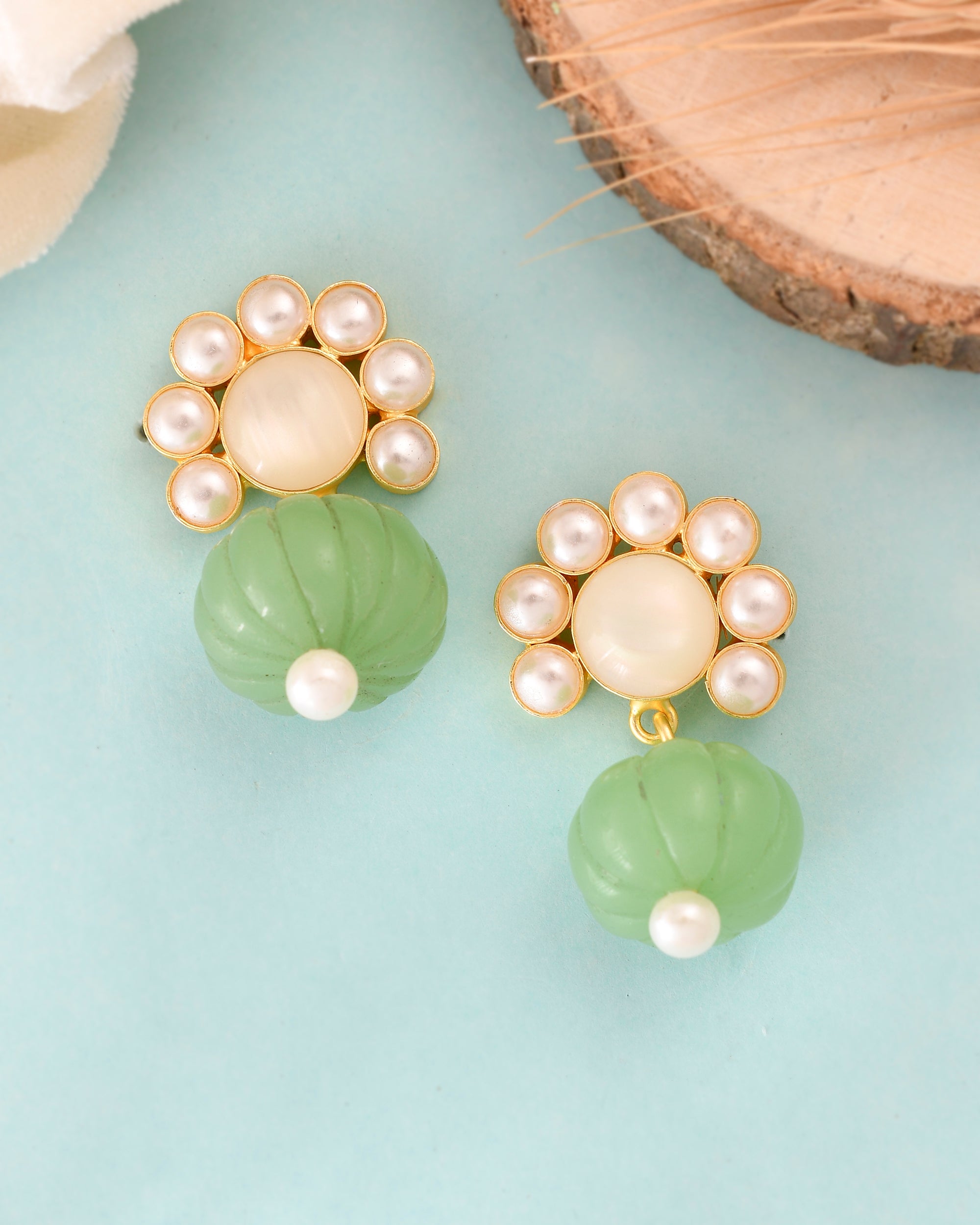 GREEN MELON EARRINGS